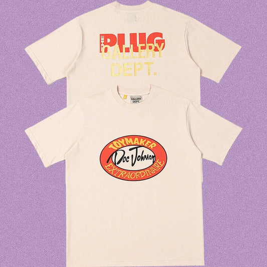 Gallery Dept. Toymaker Doc Johnson Oval Stamp Short Sleeve T-Shirt - Cream