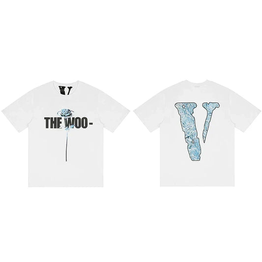 Vlone x Pop Smoke "The Woo" Graphic T-Shirt - White/Blue