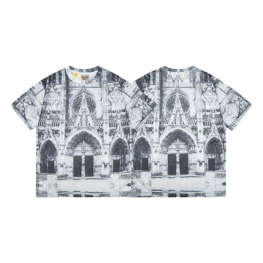 Gallery Dept. Gothic Architecture Graphic Short Sleeve T-Shirt - Black/White