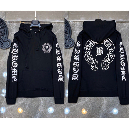 Chrome Hearts Gothic Letter "B" Horseshoe Hoodie (Black)