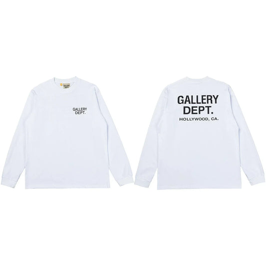 Gallery Dept. Hollywood Logo Long Sleeve T-Shirt - White
