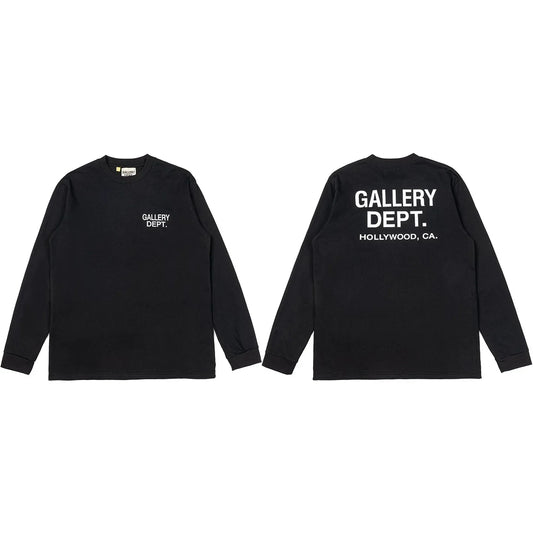 Gallery Dept. Hollywood Logo Long Sleeve T-Shirt - Black