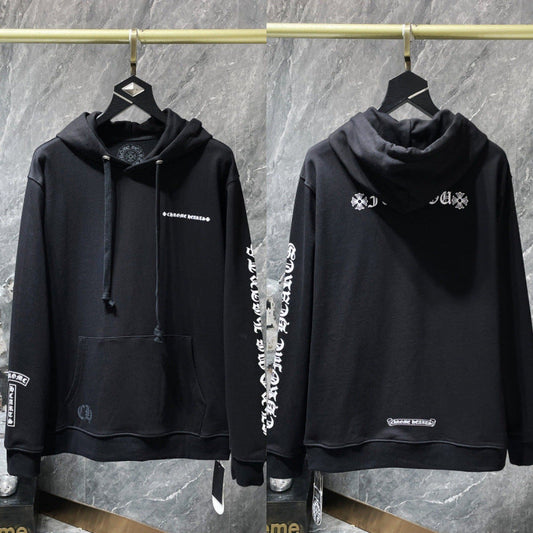 Chrome Hearts Small Cross Chest & Sleeve Hoodie (Black)