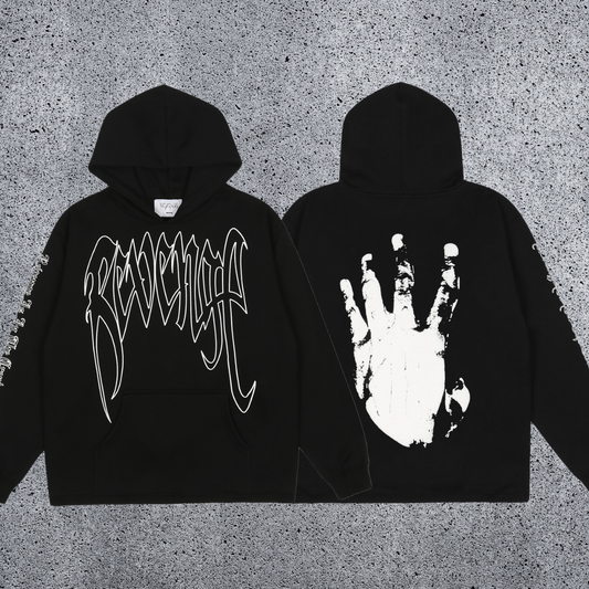 REVENGE Skeleton Hand Graphic Hoodie